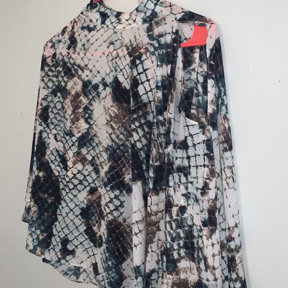 snake skin satin top